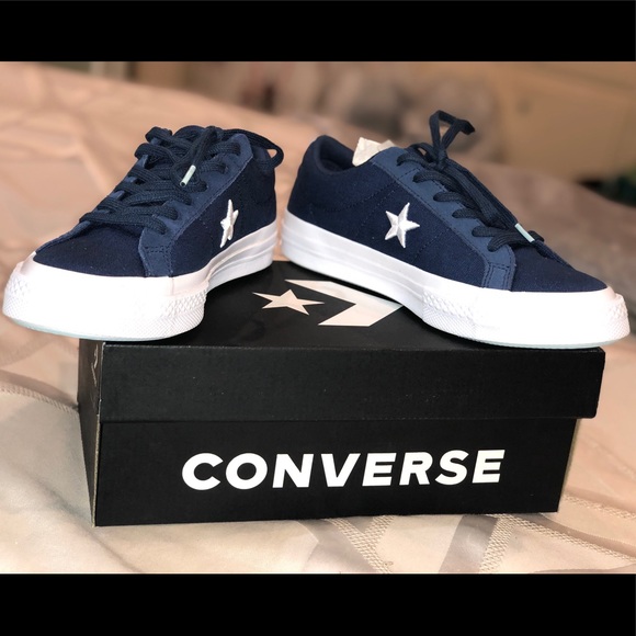 Converse Shoes - Navy Blue + White Converse